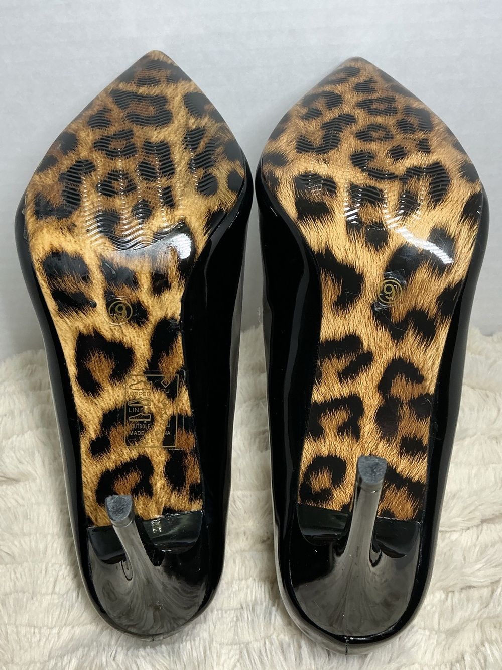 Azalea Wang Black Leopard Print Pointed Toe Stiletto Pumps Women’s Size 9 NWOB - Picture 7 of 16